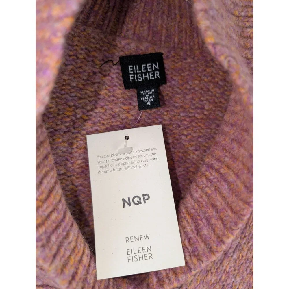 Eileen‎ Fisher Sweater Womens Small Pink/Orange Shawl Neck Pullover